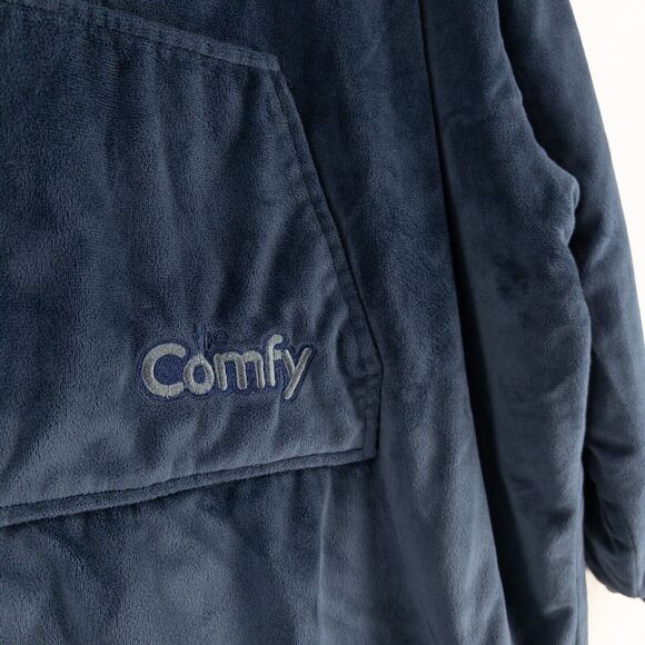 Comfy Jr. Youth Size Oversized Blue Blanket Sherpa One Size Hood - Picture 2 of 11